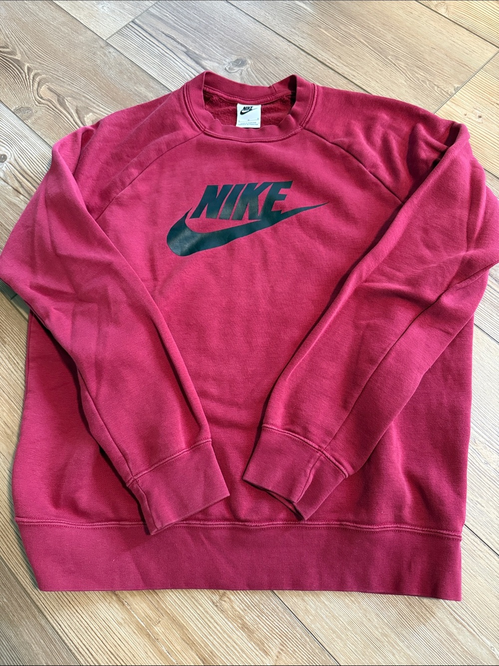 Nike Red Crewneck Sweatshirt with Black Logo